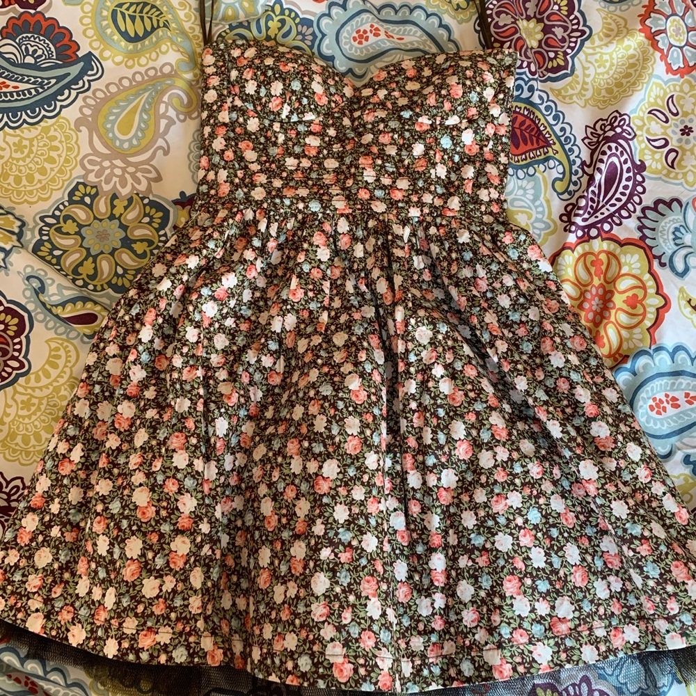 Floral brown dress